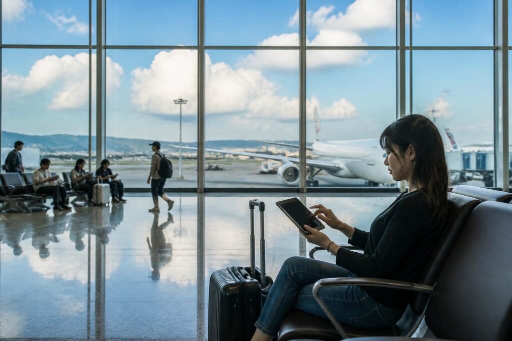 日韓航空運賃の旅行風景
