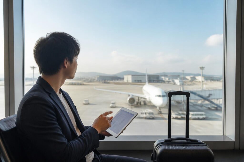 日韓航空運賃の旅行風景